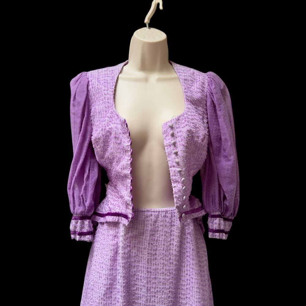 Sue Wong Young Innocent by Arpeja VINTAGE 2 Piece Edwardian Dress Purple Size XS - Picture 11 of 16